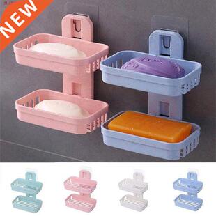 Kitchen Bathroom Organizer Shower Wall Shelf Soap Box Dish