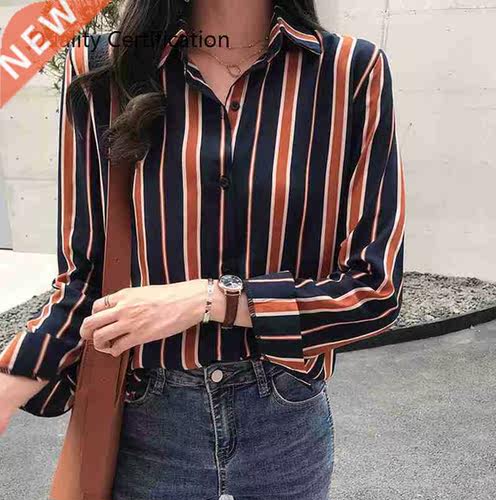 Striped shirt female long-sleeved shirt shirt jacket