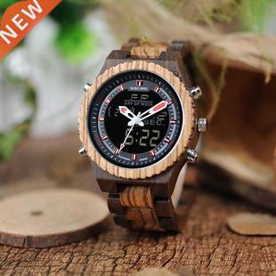 BOBO BIRD zebra wooden watches mens quartz wristwatch male
