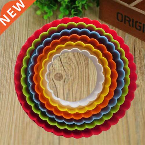 1 Set Round Shape Cookie Cutter Biscuit Cake Mold Stamp Fond