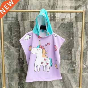 Hooded Beach Towel Baby Cape Towels Soft Poncho Kids Bathing