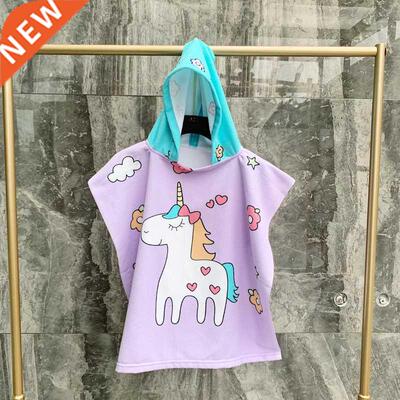 Hooded Beach Towel Baby Cape Towels Soft Poncho Kids Bathing