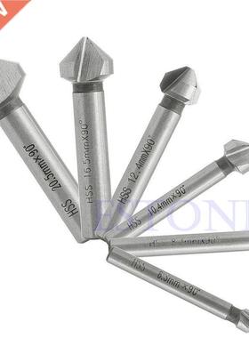 6pcs HSS 3 Flute 90Countersink Chmfer Cutter End Mill Milli