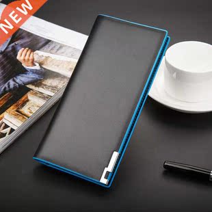 New men's wallet Thin slim wallet leather long Male business