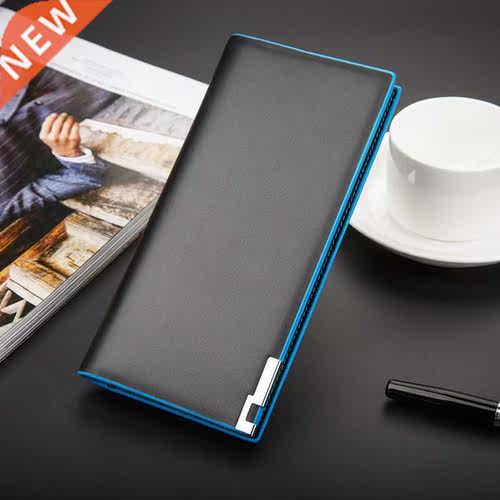 New men's wallet Thin slim wallet leather long Male business