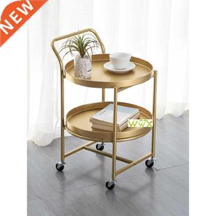 Metallic table movable living Storage Table Tea Fruit Snack