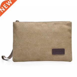 Vintage Men Clutch Bag Casual Designer Solid Canvas Men Env