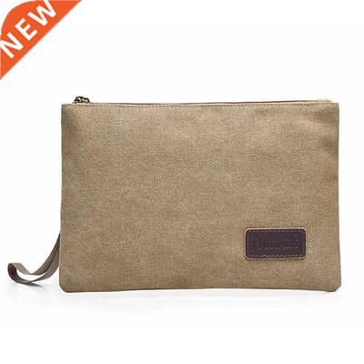 Vintage Men Clutch Bag Casual Designer Solid Canvas Men Env