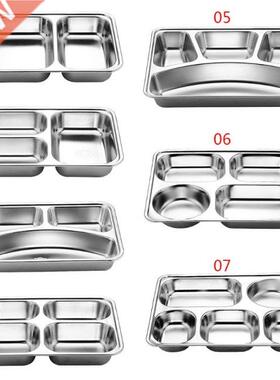 Stainless Steel Divided Dinner Tray Lunch Container Food Pla