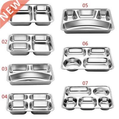 Stainless Steel Divided Dinner Tray Lunch Container Food Pla