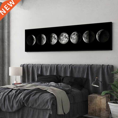 Wall Art Moon Phase Black White Posters Aesthetic Art Print