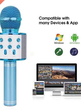 Wireless Karaoke Microphone Bluetooth Handheld Portable Spea