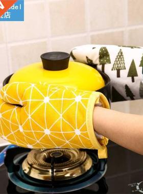 1Pc Cotton Oven Gloves Heatproof Mitten Kitchen Cooking Micr