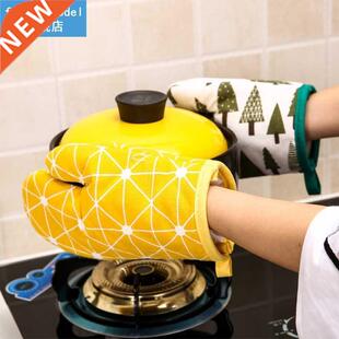 1Pc Cotton Oven Gloves Heatproof Mitten Kitchen Cooking Micr