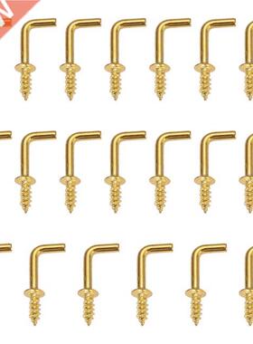 20 Pcs L Shaped Screw Dresser Cup Hooks Hanging Hangers Hook