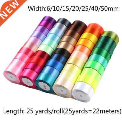 25 Yards 6/10/15/ 20/25/40/50mm Satin Ribbons  Artificial