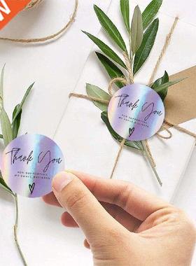 500/Roll Rolls Of Rainbow Laser Thank You Labels Adhesive