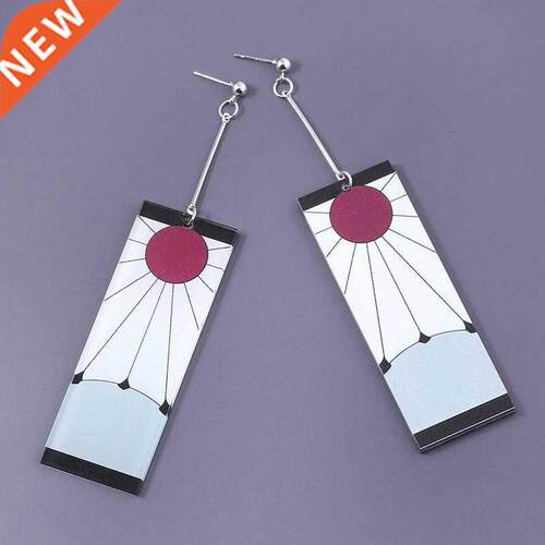Fashion Acrylic Tanjiro Earrings Demon Slayer Earrings Anime