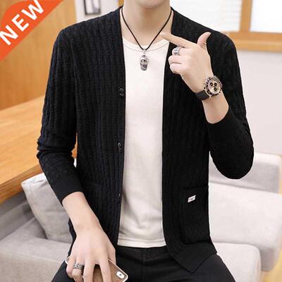 Autumn Cardigan Sweater Men's Korean Version of The Slim Au