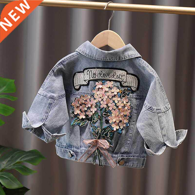 Girl Jackets Spring Kids Denim Jackets for Girls Baby Flower图片
