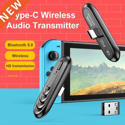 5.0 Transmitter Receiver Type C USB Wireless Audio Adapter F