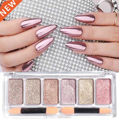 4 or 6 Nal Gltter Aurora Mrror Chrome Mermad Pgment Hol
