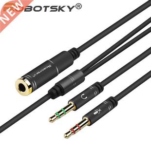 Jack .5mm Audio Cable Headphone Microphone Splitter 2 Male