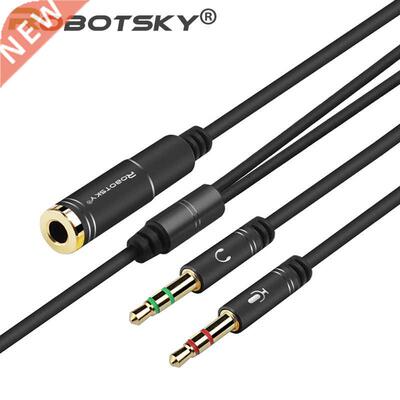 Jack .5mm Audio Cable Headphone Microphone Splitter 2 Male