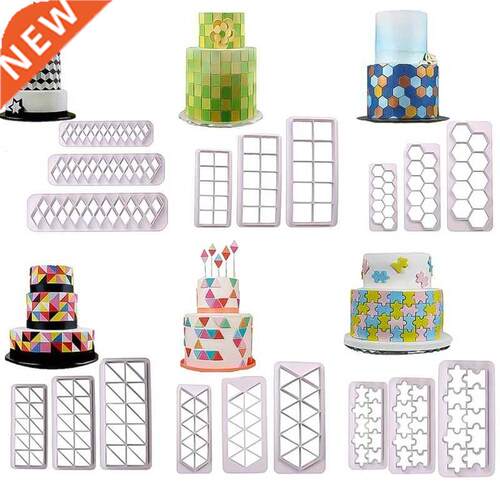 pcs Square Geometric Cutters Fondant Cookie Cutter Geometry