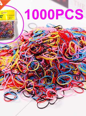 1000pcs Girls Hair Accessories Gift Nylon Rubber Band Elasti