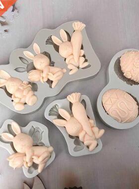 New Easter Rabbit Fondant Silicone Mold Carrot Cake Decorati