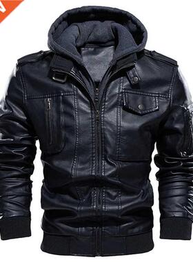 Motorcycle Jacket Men Casual PU Leather Jackets Man Winter T