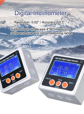 Mini Dual Axis Digital Angle Protractor Zinc Alloy Shell