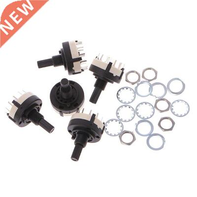 5Pcs/set 4P3T 4 Pole 3 Position 6mm Shaft Diameter Band Sele