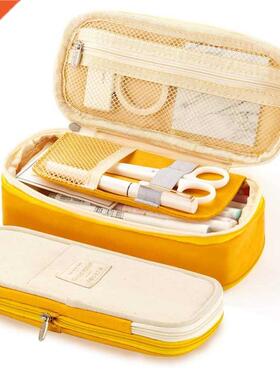 Angoo [C-Block] Classic Pocket Pen Pencil Case, Fold Canvas