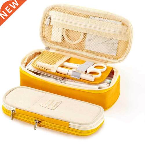 Angoo [C-Block] Classic Pocket Pen Pencil Case, Fold Canvas