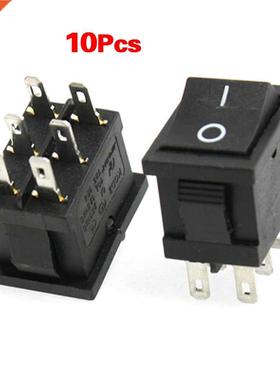 10pcs AC 6A/250V 10A/125V 6 Pin DPDT ON/ON 2 Position Snap