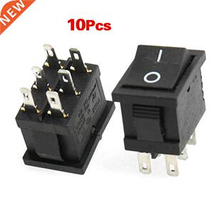 10pcs AC 6A/250V 10A/125V 6 Pin DPDT ON/ON 2 Position Snap