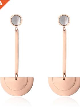 Unque Desgn Earrngs Personalty Whte Shell Half Round St