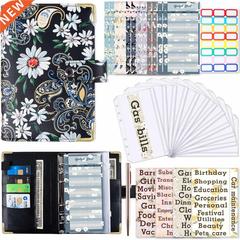 A6 PU Leather Binder Budget Planner Cash Envelopes Wallet wi