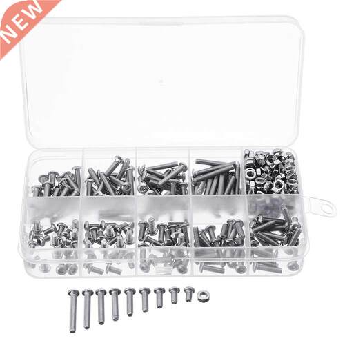 M3SS5 340Pcs M3 A2 Hexagon Sockets Screw Nuts Assortment Set