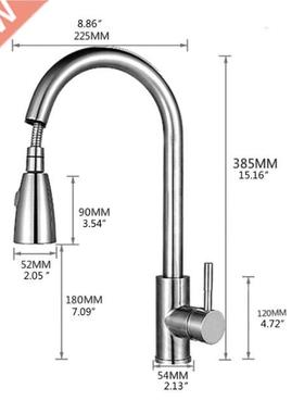 1/2 Stainless Steel Kitchen Sink Faucets with Pull Down Spr