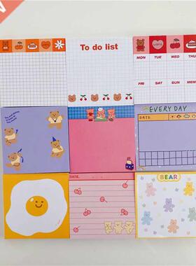 50 Sheets Korea Paper Joy Bear Planner Sticky Notes Kawaii S