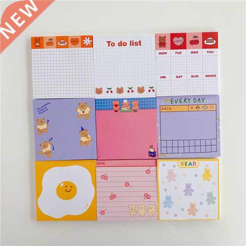 50 Sheets Korea Paper Joy Bear Planner Sticky Notes Kawaii S