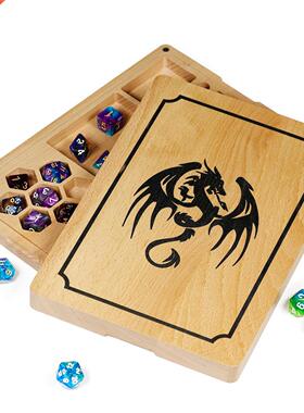 Multifunction Wooden Dice Case & Dice Tray, Dice Holder for