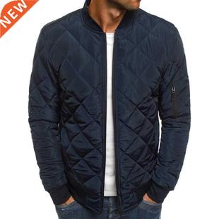 Men Jacket Rhombus Seam Cotton Man Jackets Coat Overcoat cv