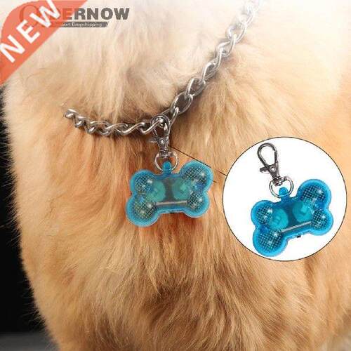 Top Fashion LED Light Up Dog Bone Shape ID Tag Pet Safety