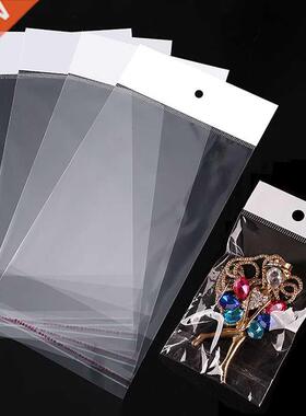 100pcs Transpent Self Adhesive Bag Plastic Hanging Opp Pou
