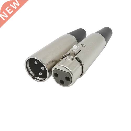 Metal XLR 3 Pin Male Female Plug Jack Solder Connector Adapt