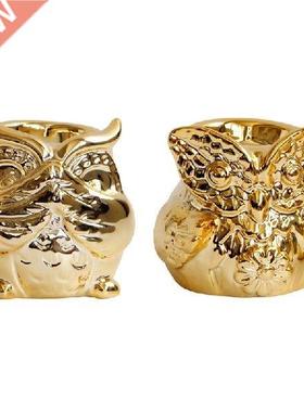 K1MF Lucu Keramik Burung Hantu Tempat Lilin Cangkir Lilin